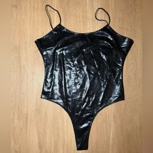 Black Shiny Bodysuit
